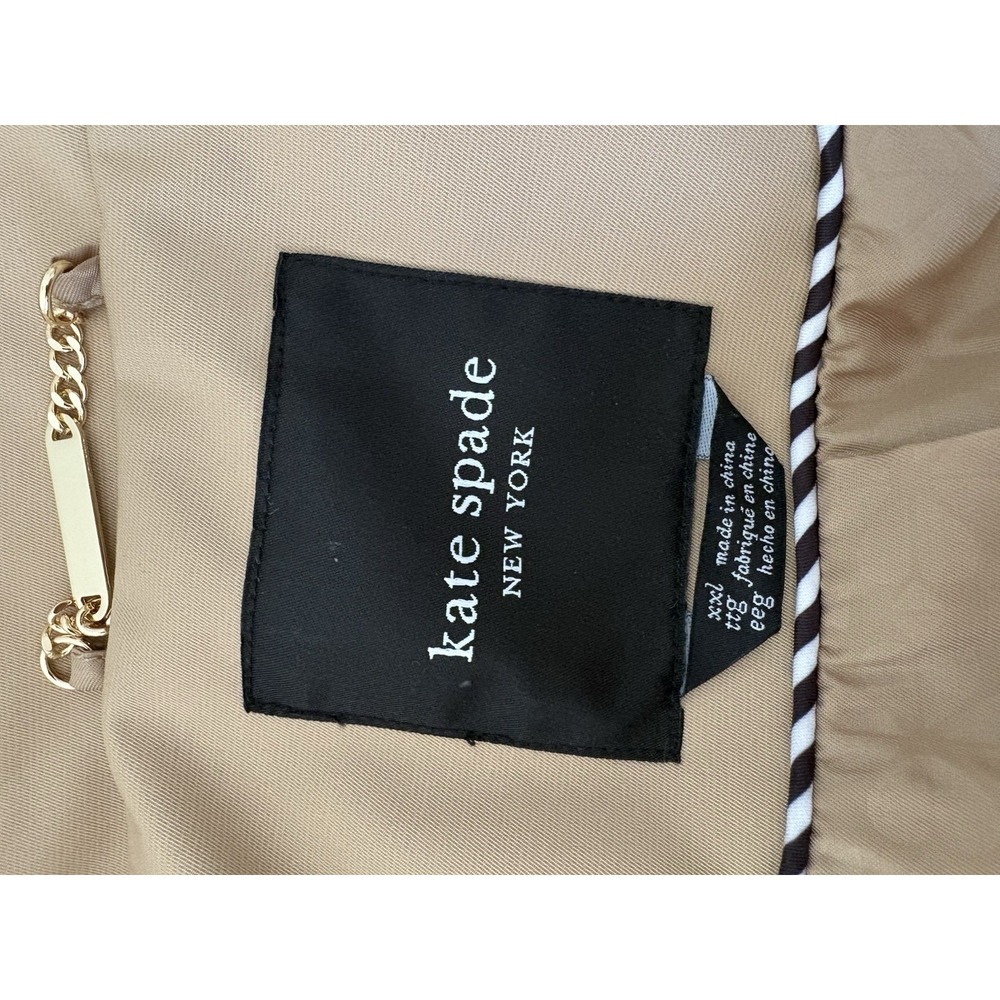 NWT Kate Spade Trench Coat Tan Carmel Classic Pleated Back Skirt Size Woman XXL - Picture 10 of 14